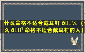 什么命格不适合戴耳钉 🐼 （什么 🌹 命格不适合戴耳钉的人）